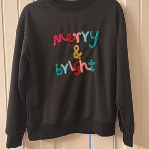 Black Sweater with Colorful Embroidery